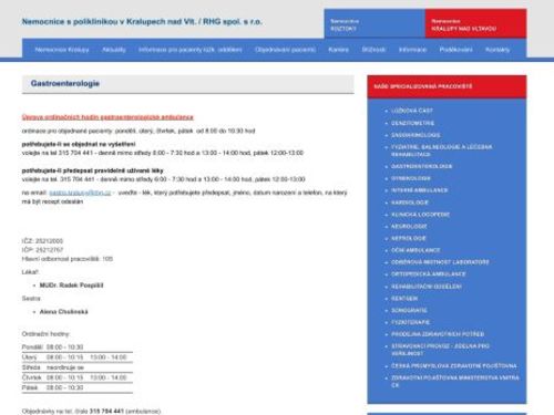 Gastroenterologie - MUDr. Radek Pospíšil