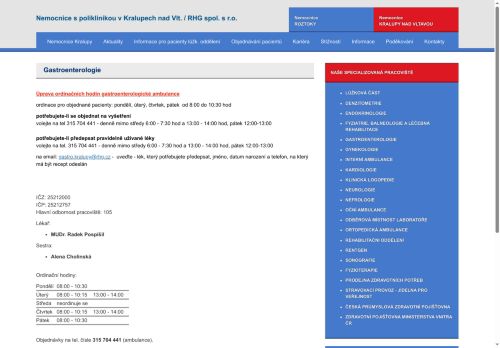 Zobrazit webové stránky Gastroenterologie - MUDr. Radek Pospíšil