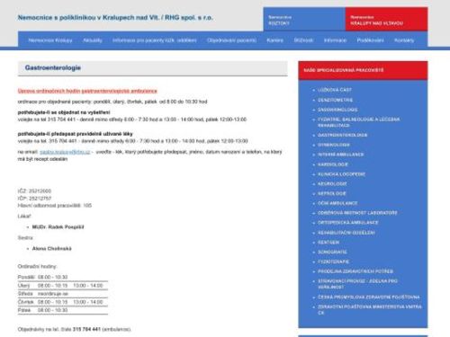 Gastroenterologie - MUDr. Radek Pospíšil