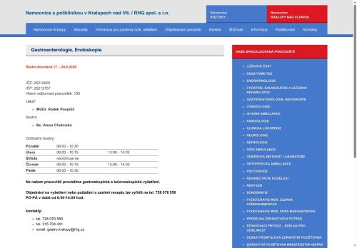 Zobrazit webové stránky Gastroenterologie - MUDr. Radek Pospíšil