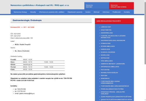 Zobrazit webové stránky Gastroenterologie - MUDr. Radek Pospíšil