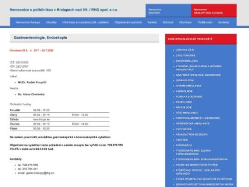 Gastroenterologie - MUDr. Radek Pospíšil