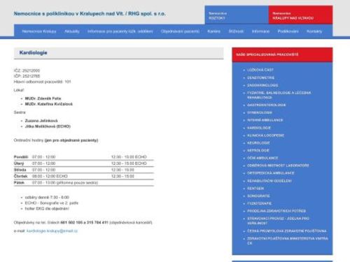 Kardiologie - MUDr. Zdeněk Felix, MUDr. Kateřina Kvíčalová
