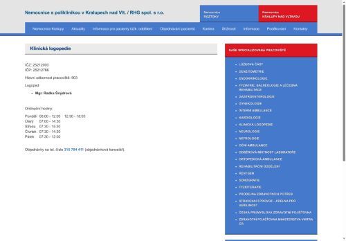 Zobrazit webové stránky Klinická logopedie - Mgr. Radka Šnýdrová