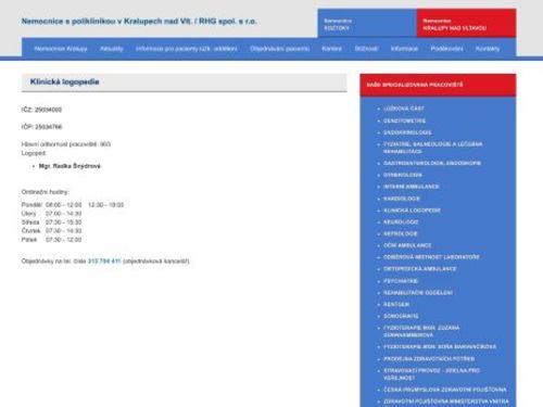 Klinická logopedie - Mgr. Radka Šnýdrová