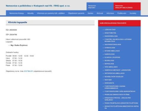 Klinická logopedie - Mgr. Radka Šnýdrová