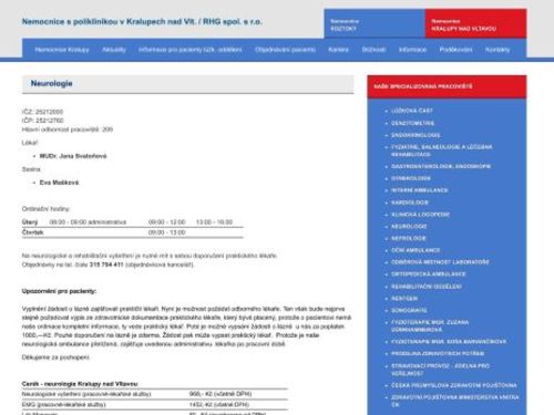 Neurologie - MUDr. Jana Svatoňová