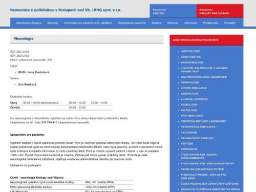 Neurologie - MUDr. Jana Svatoňová