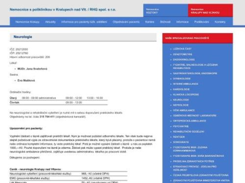 Neurologie - MUDr. Jana Svatoňová