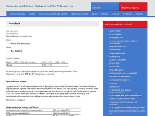 Neurologie - MUDr. Jana Svatoňová