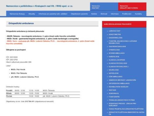 Ortopedická ambulance - MUDr. Petr Horák, MUDr. Petr Šebesta