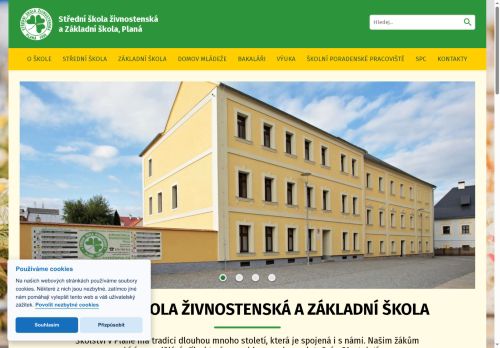Webové stránky Střední škola živnostenská a Základní škola, Planá, Planá