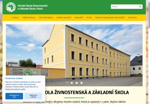 Webové stránky Střední škola živnostenská a Základní škola, Planá, Planá
