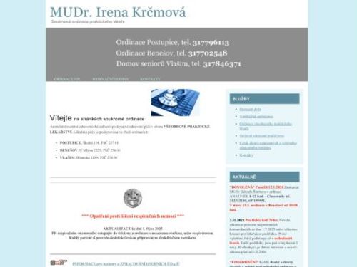 Praktický lékař pro dospělé - MUDr. Irena Krčmová