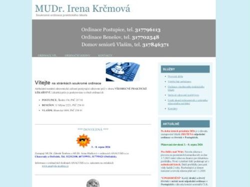 Praktický lékař pro dospělé - MUDr. Irena Krčmová