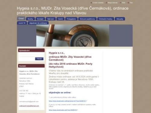 Praktický lékař pro dospělé Hygeia s.r.o. - MUDr. Zita Vosecká