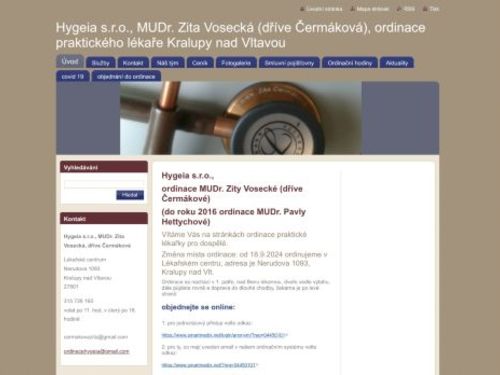 Praktický lékař pro dospělé Hygeia s.r.o. - MUDr. Zita Vosecká