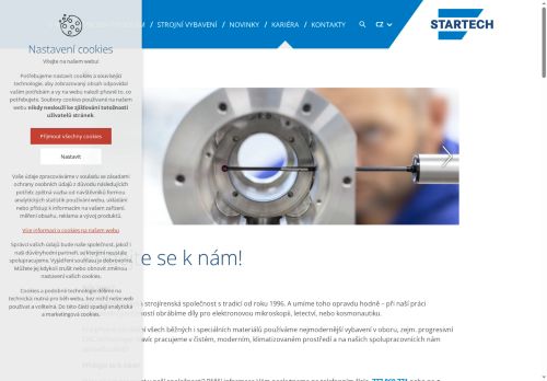 Webové stránky STARTECH spol. s r.o., Rosice