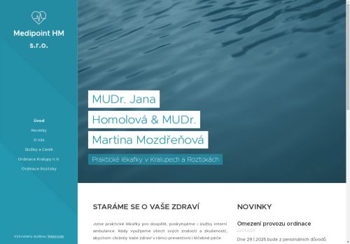 Zobrazit webové stránky Praktický lékař pro dospělé - MUDr. Jana Homolová, MUDr. Martina Mozdřeňová
