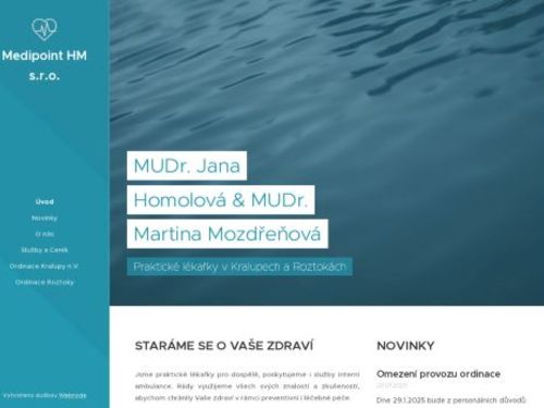 Praktický lékař pro dospělé - MUDr. Jana Homolová, MUDr. Martina Mozdřeňová