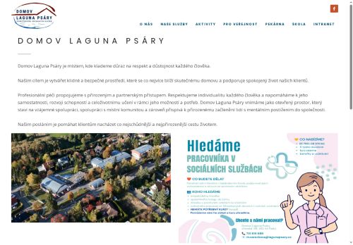 Webové stránky Základní škola a Praktická škola Psáry, příspěvková organizace, Psáry