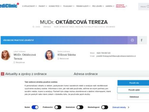 Praktický lékař pro dospělé MediClinic - MUDr. Tereza Oktábcová