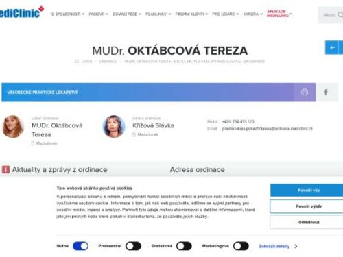 Praktický lékař pro dospělé MediClinic - MUDr. Tereza Oktábcová