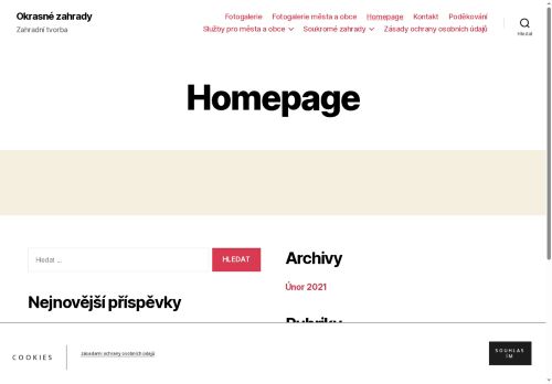 Webové stránky Běťák - Zahradní tvorba, Hovorany