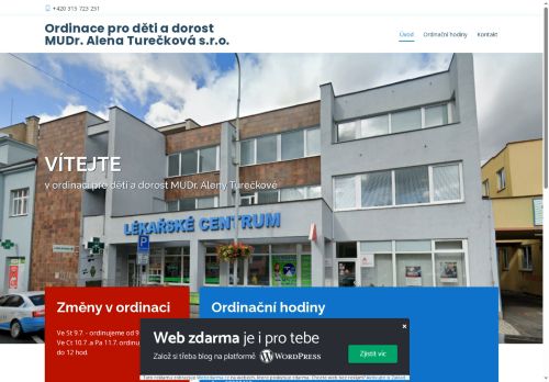 Zobrazit webové stránky Praktický lékař pro děti a dorost - MUDr. Alena Turečková