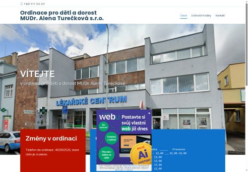 Zobrazit webové stránky Praktický lékař pro děti a dorost - MUDr. Alena Turečková