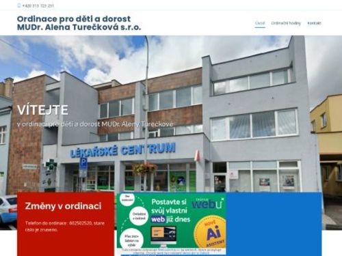 Praktický lékař pro děti a dorost - MUDr. Alena Turečková