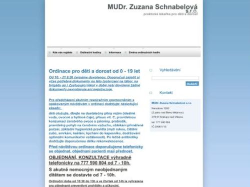 Praktický lékař pro děti a dorost - MUDr. Zuzana Schnabelová