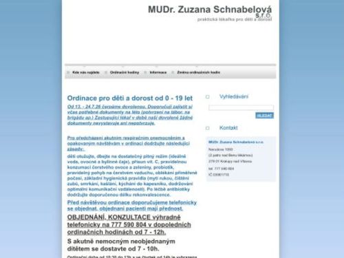 Praktický lékař pro děti a dorost - MUDr. Zuzana Schnabelová