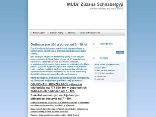 Praktický lékař pro děti a dorost - MUDr. Zuzana Schnabelová