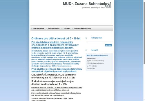 Zobrazit webové stránky Praktický lékař pro děti a dorost - MUDr. Zuzana Schnabelová