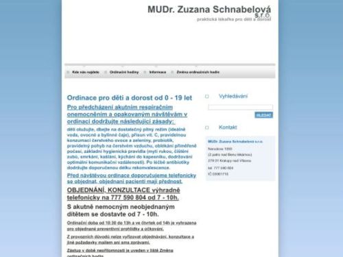 Praktický lékař pro děti a dorost - MUDr. Zuzana Schnabelová