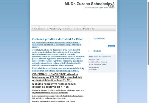 Zobrazit webové stránky Praktický lékař pro děti a dorost - MUDr. Zuzana Schnabelová