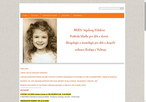 Zobrazit webové stránky Praktický lékař pro děti a dorost a alergologie a imunologie pro děti a dospělé - MUDr. Ingeborg Vokálová