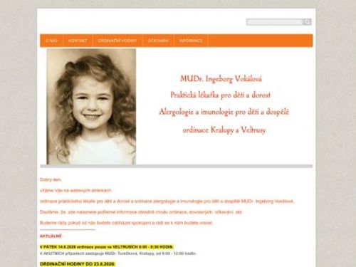 Praktický lékař pro děti a dorost a alergologie a imunologie pro děti a dospělé - MUDr. Ingeborg Vokálová