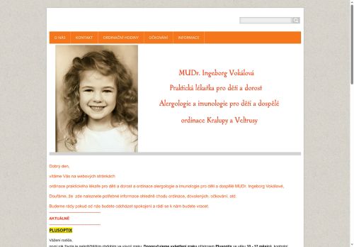 Zobrazit webové stránky Praktický lékař pro děti a dorost a alergologie a imunologie pro děti a dospělé - MUDr. Ingeborg Vokálová