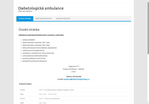 Zobrazit webové stránky Diabetologická ambulance - MUDr. Hana Šťástková