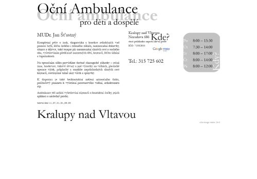 Zobrazit webové stránky Oční ambulance - MUDr. Jan Šťastný