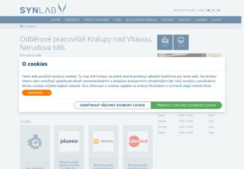 Zobrazit webové stránky SYNLAB - odběrové pracoviště Kralupy nad Vltavou (ul. Nerudova)
