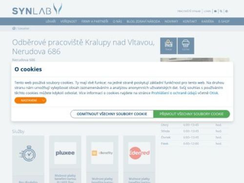 SYNLAB - odběrové pracoviště Kralupy nad Vltavou (ul. Nerudova)