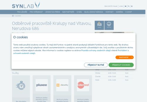 Zobrazit webové stránky SYNLAB - odběrové pracoviště Kralupy nad Vltavou (ul. Nerudova)