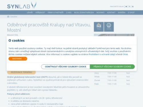 SYNLAB - odběrové pracoviště Kralupy nad Vltavou (ul. Mostní)