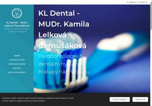 Zobrazit webové stránky Stomatologie a parodontologie - KL Dental - MUDr. Kamila Lelková Černušáková