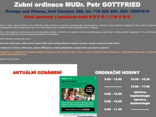 Zubní ordinace - MUDr. Petr Gottfried