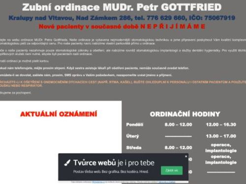 Zubní ordinace - MUDr. Petr Gottfried