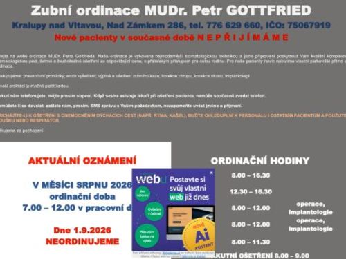 Zubní ordinace - MUDr. Petr Gottfried